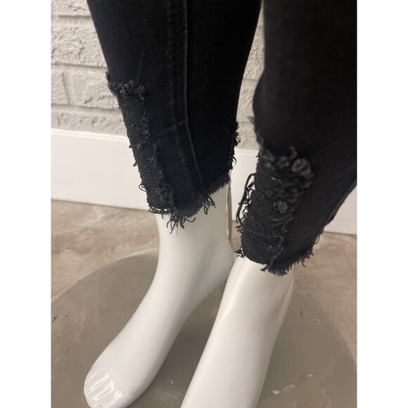 Wax Jean Women Black Stretch Distressed Skinny Jeans Size 9 /29 - Picture 7 of 11
